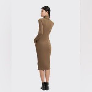 Rachel Zoe Tan Turtleneck Sweater Dress Size S